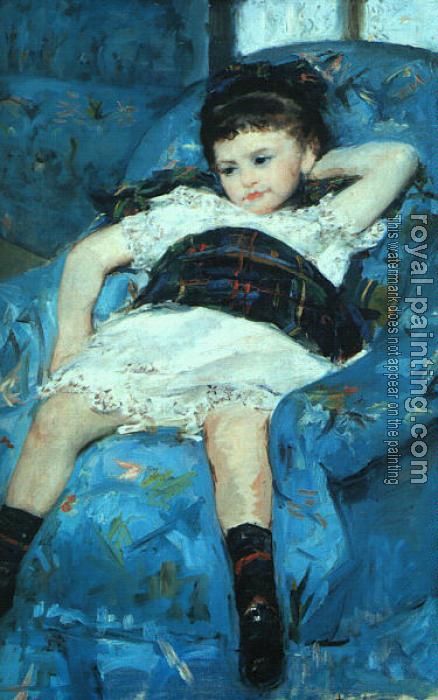 Mary Cassatt : Little Girl in a Blue Armchair, detail